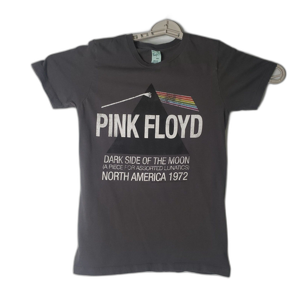 Pink Floyd Dark Side of The Moon Two Sided Gray Graphic T Shirt Size Small